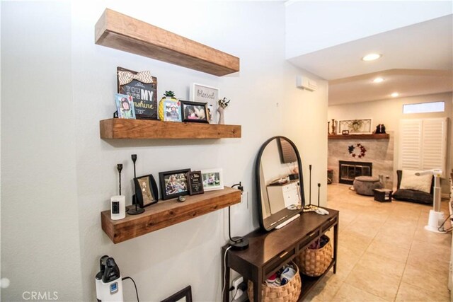 7223 Yarnell Rd, Highland, CA 92346 - hallway featuring light tile patterned flooring and recessed lighting