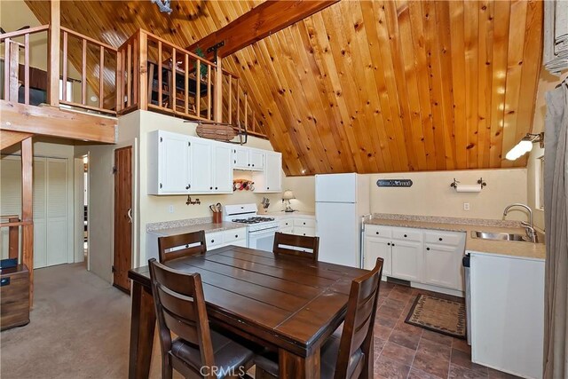 1192 Evergreen Ln, Lake Arrowhead, CA 92352 - dining space featuring wooden ceiling