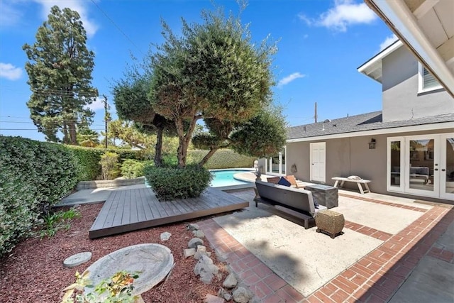 3021 E Hartford Rd, Orange, CA 92869 - view of patio featuring french doors and outdoor lounge area