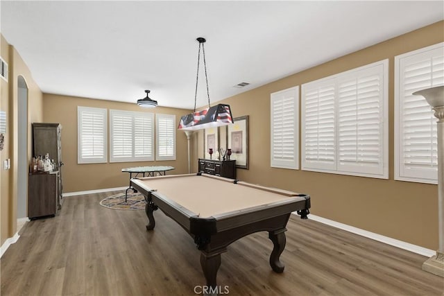 25079 Loring Rd, Wildomar, CA 92595 - playroom with wood finished floors, baseboards, and billiards