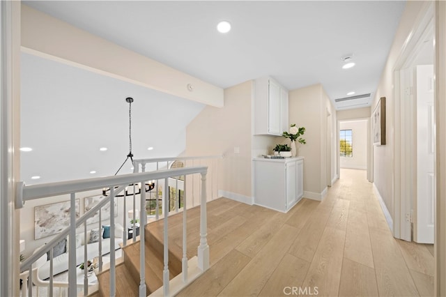 20 Chenile, Irvine, CA 92614 - hall with light wood-style floors, baseboards, recessed lighting, and a chandelier