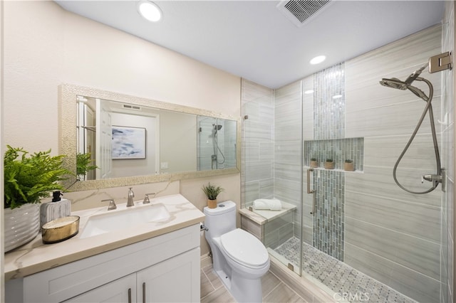 20 Chenile, Irvine, CA 92614 - full bathroom with toilet, a stall shower, vanity, and recessed lighting