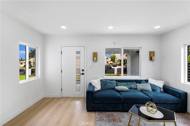 2218 S Meridian Ave, Alhambra, CA 91803 - living room featuring light wood-type flooring, recessed lighting, and baseboards