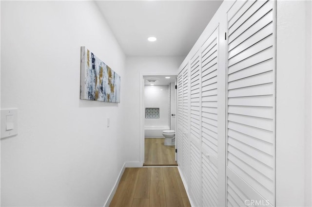 2218 S Meridian Ave, Alhambra, CA 91803 - hall with wood finished floors, baseboards, and recessed lighting