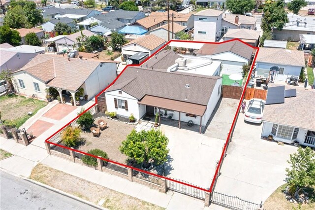 14121 Calais St, Baldwin Park, CA 91706 - aerial perspective of suburban area featuring property boundaries highlighted
