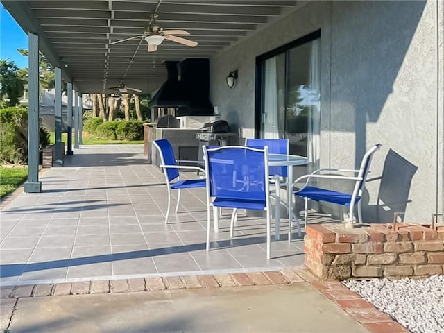 42722 20th St W, Lancaster, CA 93534 - view of patio with outdoor dining area and ceiling fan