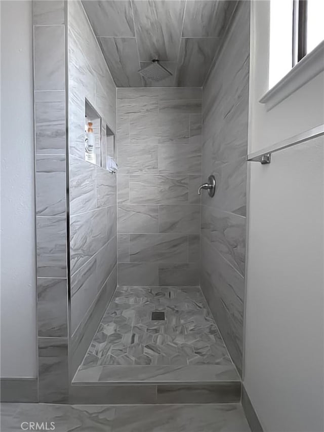42722 20th St W, Lancaster, CA 93534 - full bathroom with tiled shower and marble finish flooring
