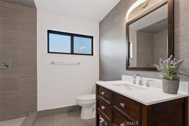 42722 20th St W, Lancaster, CA 93534 - full bath with vanity, tile walls, and a tile shower