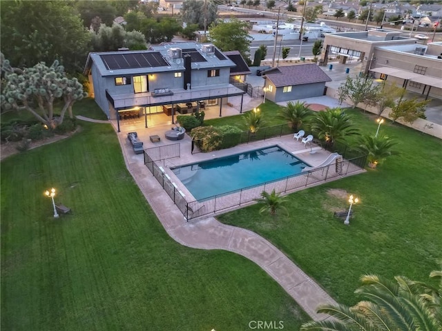 42722 20th St W, Lancaster, CA 93534 - view of swimming pool with a fenced backyard and a patio area