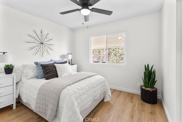 246 Aldama Ave, Pomona, CA 91767 - bedroom featuring light wood-style flooring and a ceiling fan