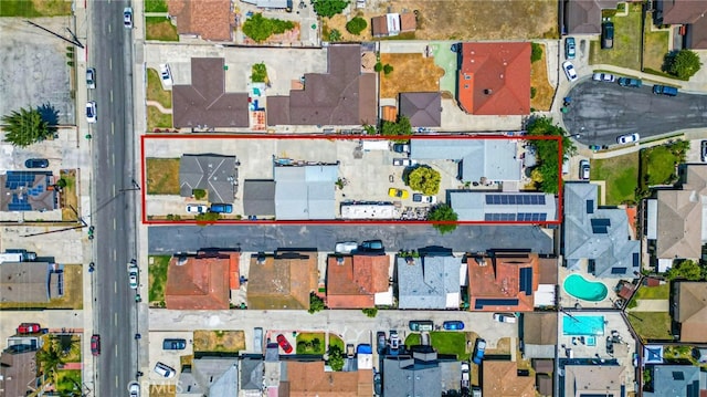 546 E 220th St, Carson, CA 90745 - aerial overview of property's location featuring property parcel outlined and nearby suburban area