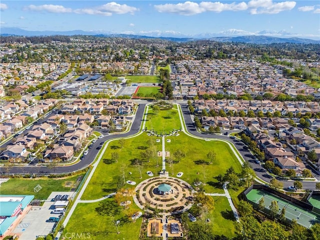2290 Evans St, Fullerton, CA 92833 - aerial overview of property's location with a mountainous background and nearby suburban area