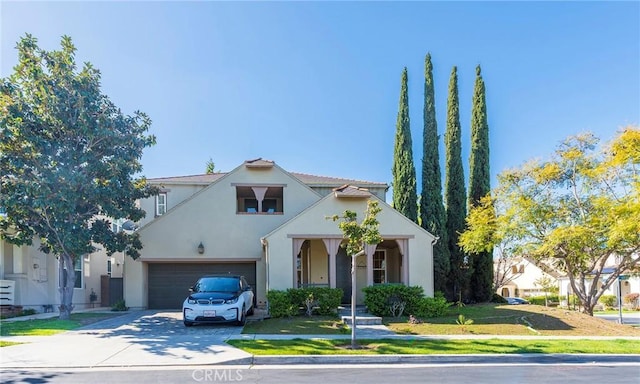 2290 Evans St, Fullerton, CA 92833 - view of front of house with driveway, stucco siding, a garage, and a front lawn