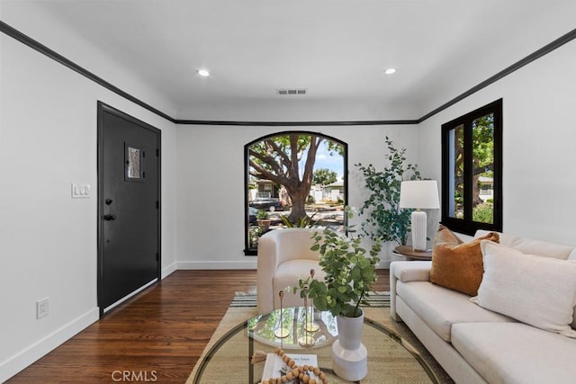 3556 Olive Ave, Long Beach, CA 90807 - living area with baseboards, recessed lighting, and wood finished floors