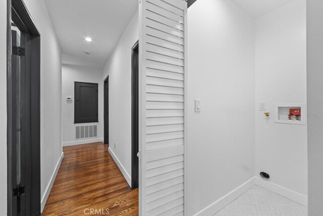 3556 Olive Ave, Long Beach, CA 90807 - hallway featuring baseboards, recessed lighting, and wood finished floors