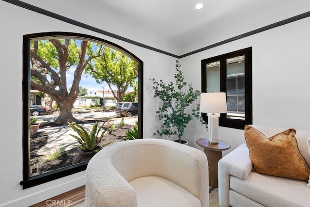 3556 Olive Ave, Long Beach, CA 90807 - sitting room featuring wood finished floors and recessed lighting