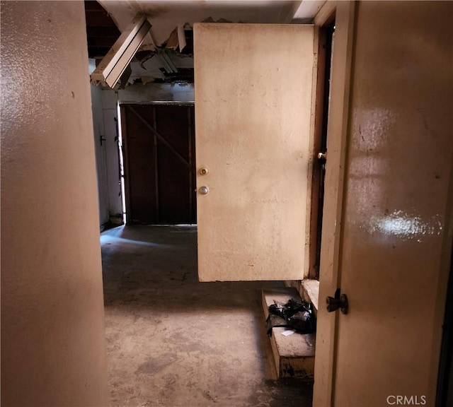 411 N Brannick Unit B, Los Angeles, CA 90063 - hall with unfinished concrete flooring