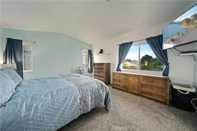 43816 Fallon Dr, Lancaster, CA 93535 - carpeted bedroom featuring lofted ceiling