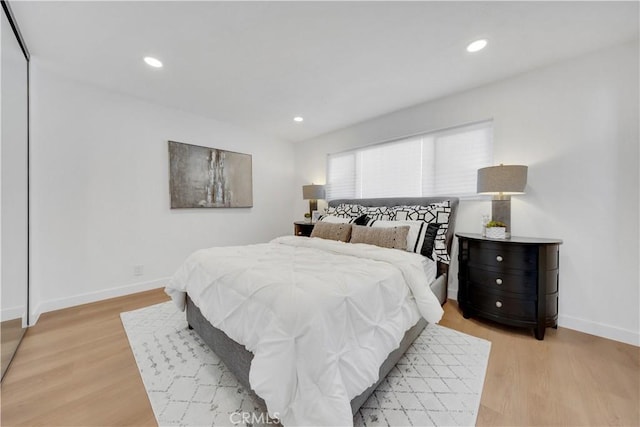 144 N Dommer Ave, Walnut, CA 91789 - bedroom featuring baseboards, light wood-style flooring, and recessed lighting