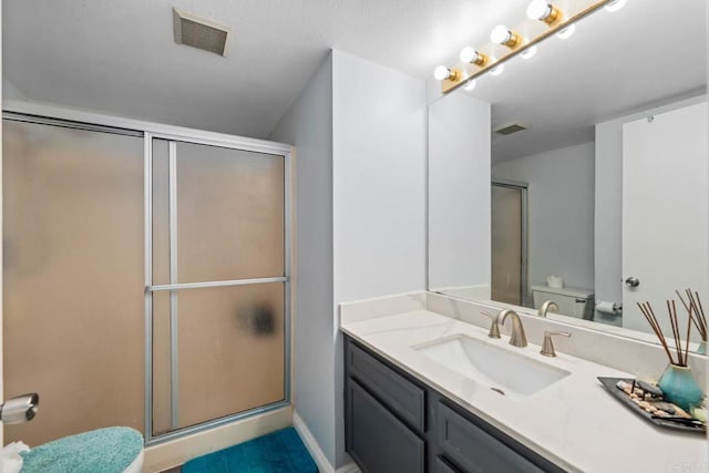 1380 E Washington Ave Unit 2, El Cajon, CA 92019 - full bath featuring vanity, a shower with shower door, and toilet