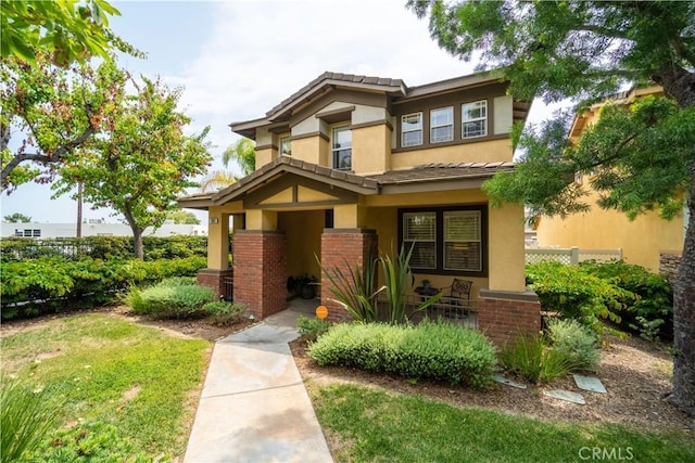 1803 Chambers Ct, Fullerton, CA 92833 - view of front of property featuring stucco siding, a porch, and brick siding