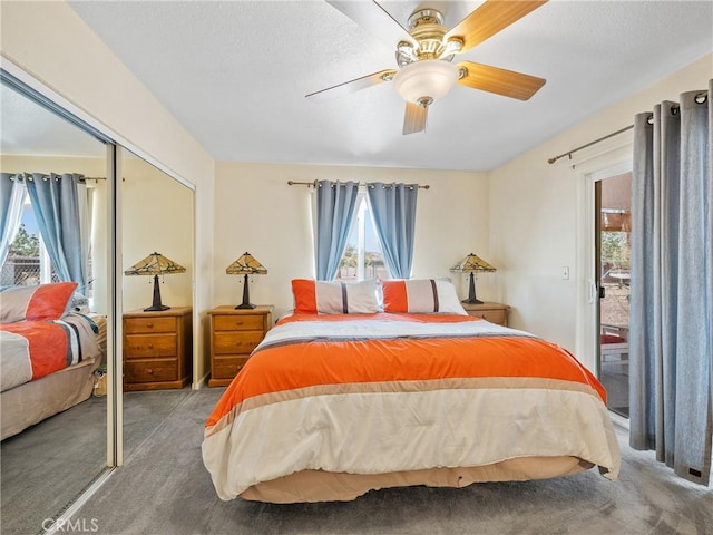 49333 Riverside Rd, Newberry Springs, CA 92365 - carpeted bedroom featuring a closet and a ceiling fan