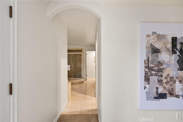 32022 Via Pavo Real, Coto De Caza, CA 92679 - hallway with arched walkways and tile patterned flooring