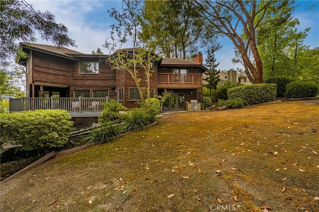 32022 Via Pavo Real, Coto De Caza, CA 92679 - back of house featuring a chimney and a deck