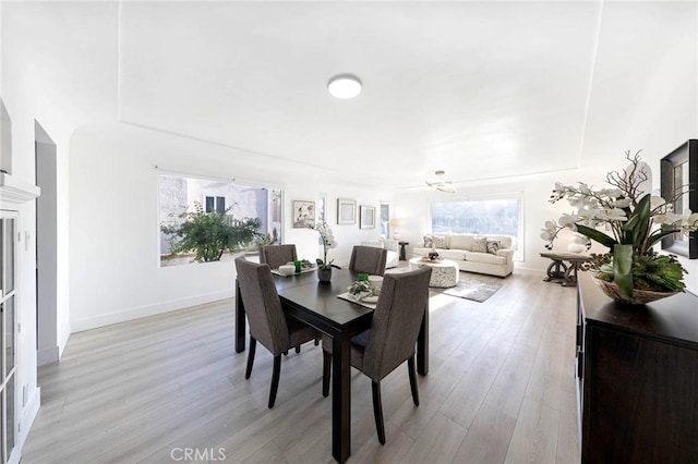 615 S Victoria Ave, Corona, CA 92879 - dining space with light wood-style flooring and baseboards