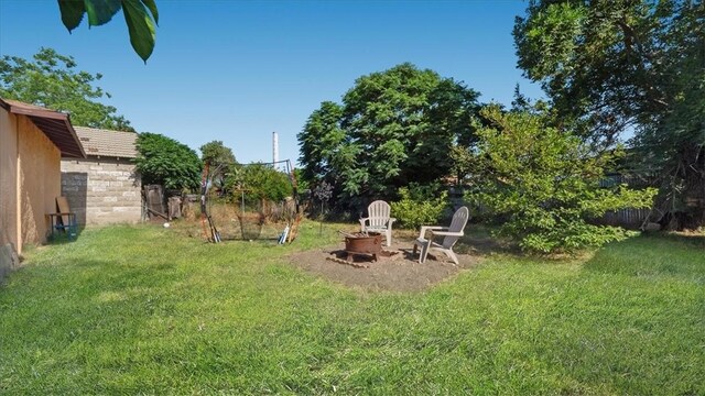 1373 W 5th St, San Bernardino, CA 92411 - view of green lawn featuring a fire pit