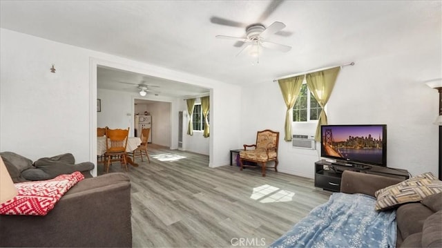1373 W 5th St, San Bernardino, CA 92411 - living area with a ceiling fan and light wood-type flooring