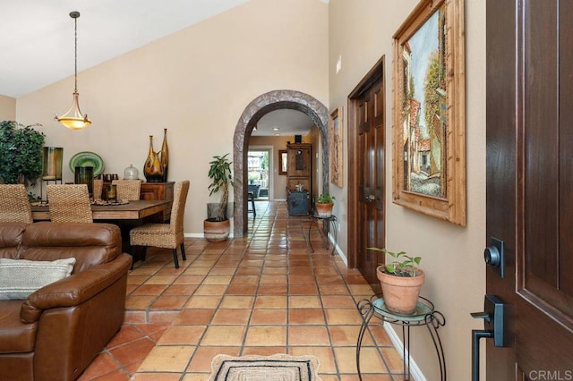 1663 Linda Sue Ln, Encinitas, CA 92024 - living area featuring arched walkways and light tile patterned floors