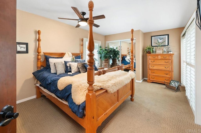 1663 Linda Sue Ln, Encinitas, CA 92024 - bedroom with light carpet, multiple windows, and a ceiling fan