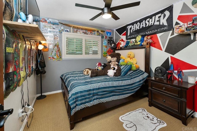 1663 Linda Sue Ln, Encinitas, CA 92024 - carpeted bedroom with baseboards and ceiling fan