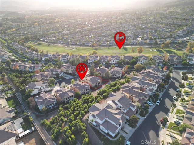 23795 Los Pinos Ct, Corona, CA 92883 - aerial view of property's location with nearby suburban area and a local golf course