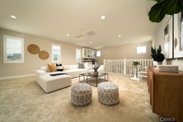 109 Pitch, Irvine, CA 92618 - carpeted living room with recessed lighting and baseboards