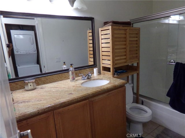 1598 Border Ave Unit H, Corona, CA 92882 - bathroom featuring vanity, tile patterned floors, and combined bath / shower with glass door