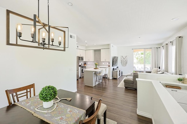 3171 Dehesa Rd Unit 3, El Cajon, CA 92019 - dining room with a chandelier, dark wood finished floors, and recessed lighting