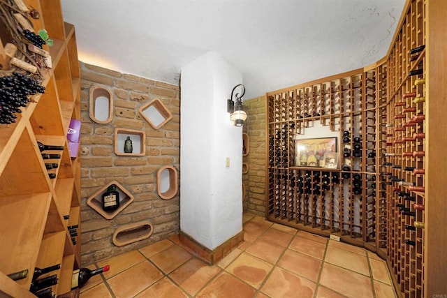 3198 Ashley Park Way, Jamul, CA 91935 - wine cellar featuring brick wall and tile patterned flooring
