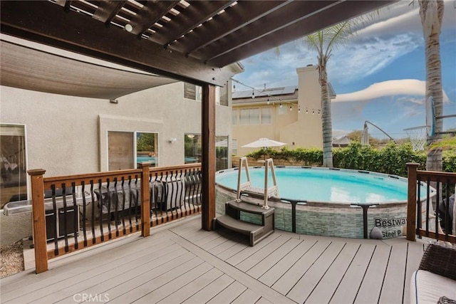 20019 Franks Way, Saugus, CA 91350 - view of swimming pool with a wooden deck