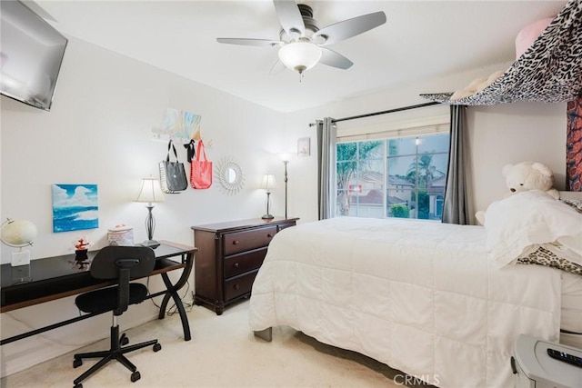 20019 Franks Way, Saugus, CA 91350 - carpeted bedroom with a desk and ceiling fan