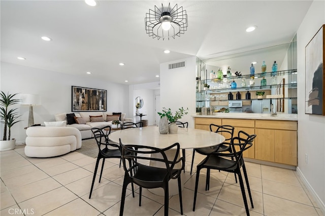 45405 Lupine Ln Unit 16, Palm Desert, CA 92260 - dining space with light tile patterned flooring, recessed lighting, and baseboards