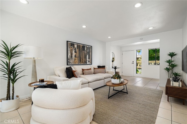 45405 Lupine Ln Unit 16, Palm Desert, CA 92260 - living room featuring light tile patterned floors and recessed lighting