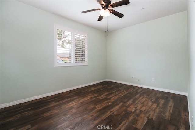 1171 Otano Way, Oxnard, CA 93030 - empty room with dark wood-style flooring, baseboards, and a ceiling fan