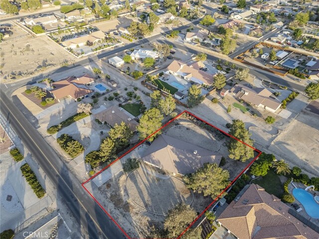 19355 Tomahawk Rd, Apple Valley, CA 92307 - aerial perspective of suburban area with property boundaries highlighted