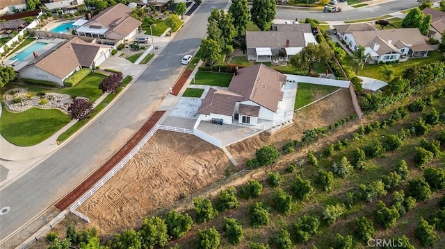 1563 Gary Ln, Redlands, CA 92374 - aerial perspective of suburban area with a pool area