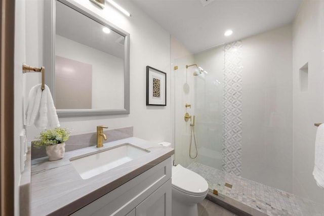 164 Cherry Ave, Carlsbad, CA 92008 - full bath featuring vanity, tiled shower, and recessed lighting