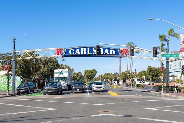 164 Cherry Ave, Carlsbad, CA 92008 - view of asphalt street with street lighting, curbs, sidewalks, and traffic lights