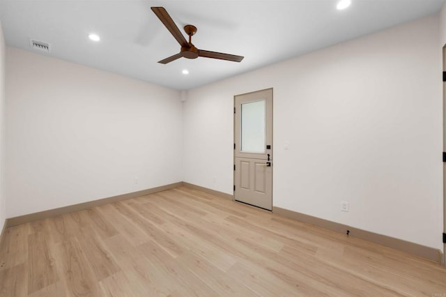 164 Cherry Ave, Carlsbad, CA 92008 - spare room with ceiling fan, recessed lighting, and light wood-type flooring