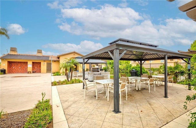 10410 Orchid Way, Santa Fe Springs, CA 90670 - view of patio featuring outdoor dining area, a gazebo, and area for grilling